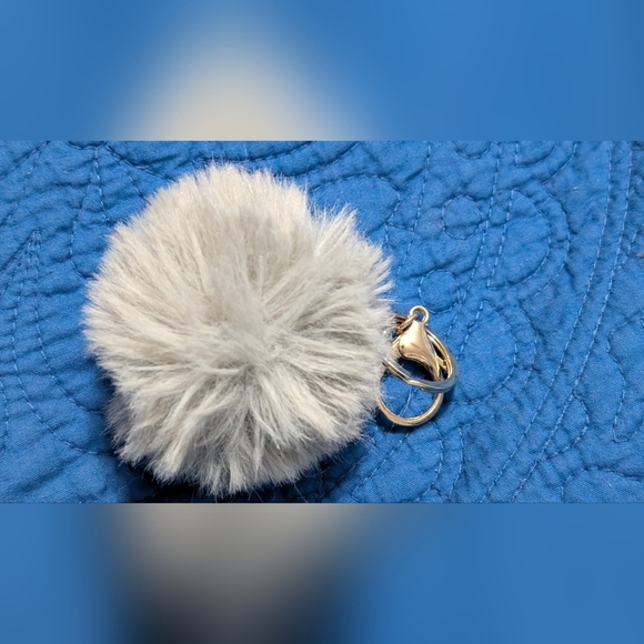 New Gray Fluffy Keychain Accessory - Picture 5 of 5